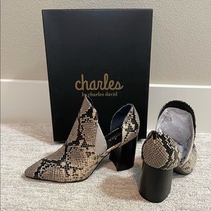 Charles by Charles David Snake Print Bootie